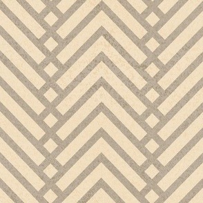 Small scale // Mod herringbone // khaki and ivory textured geometric geometric retro zigzag chevron