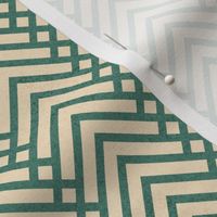 Tiny scale // Mod herringbone // pine green and ivory textured geometric geometric retro zigzag chevron