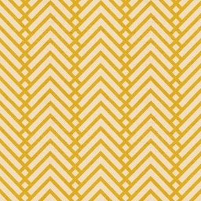 Tiny scale // Mod herringbone // goldenrod yellow and ivory textured geometric geometric retro zigzag chevron
