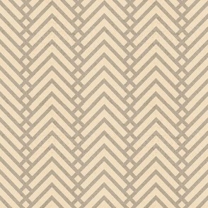 Tiny scale // Mod herringbone // khaki and ivory textured geometric geometric retro zigzag chevron