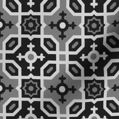 Geometric Pattern: Templo: Charcoal