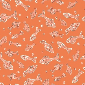 Gone fishing Orange and coral brown fish by Jac Slade