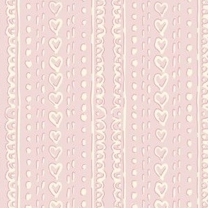 SMALL Eyelet pattern - Cream on Pink