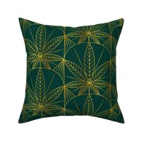 Luxury Cannabis Art Deco Gold Emerald Green