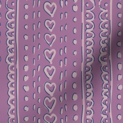 MEDIUM Eyelet pattern - Lavender on Purple