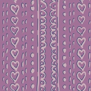 MEDIUM Eyelet pattern - Lavender on Purple