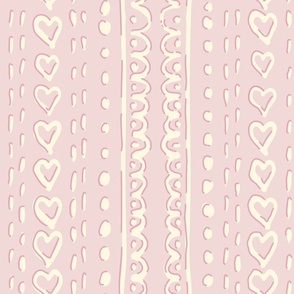 LARGE Eyelet pattern - Cream on Pink