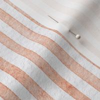 watercolor salmon stripe - peach color - botanical peach salmon stripe wallpaper