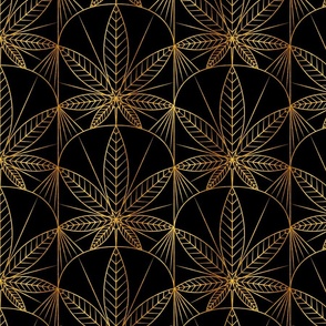 Luxury Cannabis Art Deco Gold Black