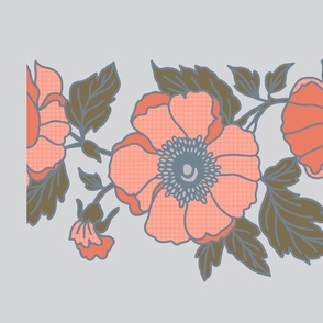 Spoonflower Fabric - Flower Vintage Cute Floral Retro Summer Folk Festival  Periwinkle Midsummer Scandi Color … in 2023