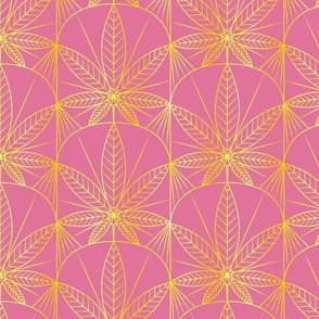 Luxury Cannabis Art Deco Gold Pink