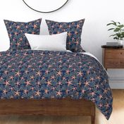 Starfishes on classic navy blue