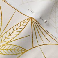 Luxury Cannabis Art Deco Gold Cream Ivory White