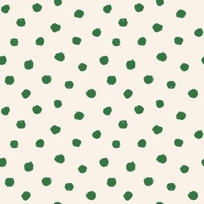 Dotty Roar, green on cream white (medium) - organic animal print spots