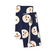 Merry Minimalism Navy Blue Snowmen