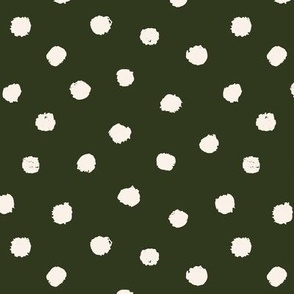 Dotty Roar, white on jungle green (medium) - organic animal print spots