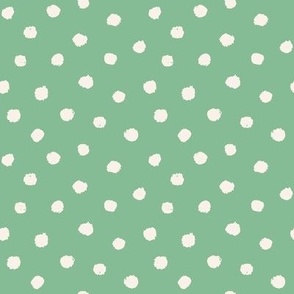 Dotty Roar, white on mint green (medium) - organic animal print spots