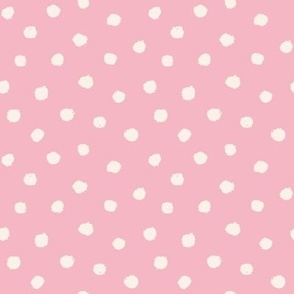 Dotty Roar, white on pink (medium) - organic animal print spots