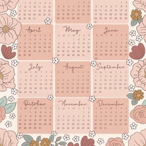 Floral Garden Wall Hanger Calendar