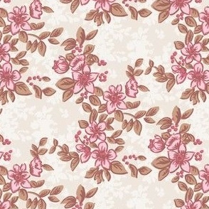 SMALL Allover Floral - Pink/Brown