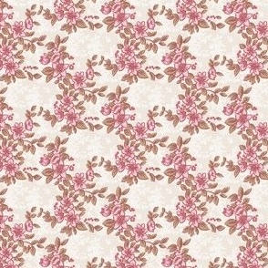 TINY Allover Floral - Pink/Brown