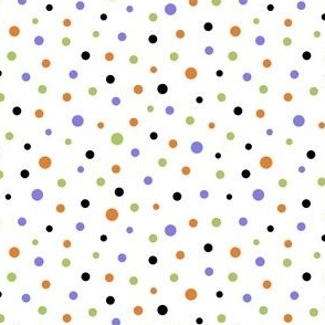 Sm. Halloween Vintage Confetti Polka Dots White Background 