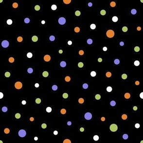 Halloween Vintage  Confetti Polka Dots Black Background - Md.