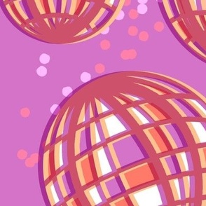 Large-Scale Confetti Disco Party with Pink, Raspberry, and Purple Circles for Party Decor