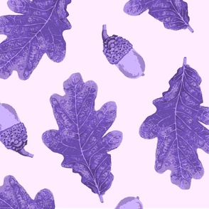   (L) Purple Fall Leaves and Acorns 