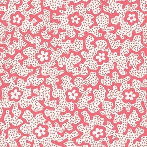 Coral Floral Dotted Sunset