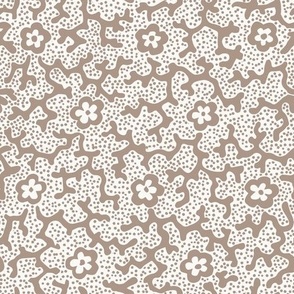 Coral Floral Dotted Taupe