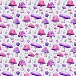 Pink and purple mushrooms 