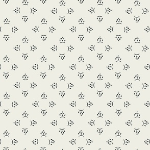 Circles and Diamonds Geometric Wallpaper in  White and Black