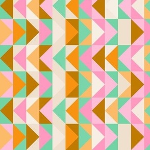 Retro Southwestern Geometric Mint Green and Pink