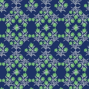 Grandmillennial Lime Green and Navy Blue large