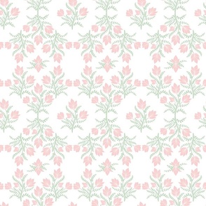 Grandmillennial Pastel Pink and Green on White large