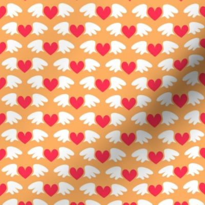 Winged hearts (orange)