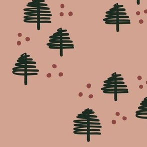 Scattered Trees - Pink 10in
