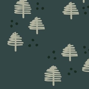 Scattered Trees - Green 10in