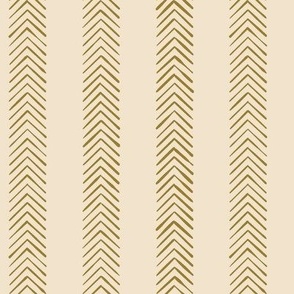 Chevron Stripes - Ivory & Gold 6in