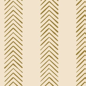 Chevron Stripes - Ivory & Gold 10in