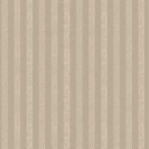 Chevron Stripes - Taupe & Ivory 2in