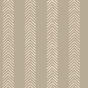 Chevron Stripes - Taupe & Ivory 6in