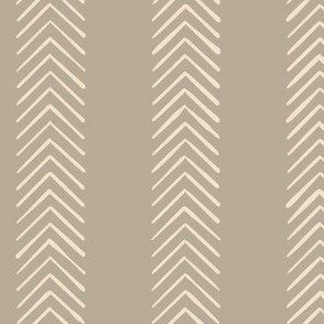 Chevron Stripes - Taupe & Ivory 10in