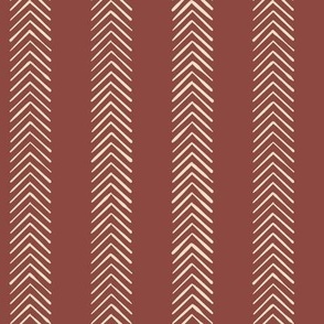 Chevron Stripes - Red & Ivory 6in