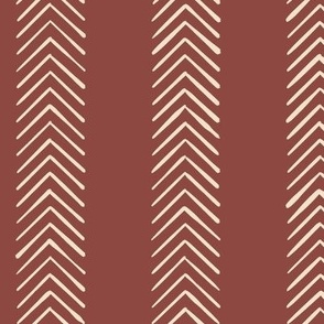 Chevron Stripes - Red & Ivory 10in