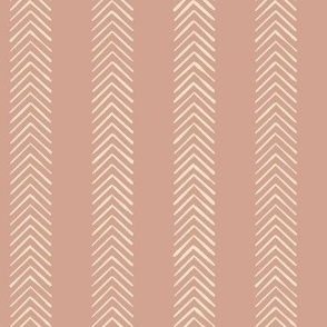 Chevron Stripes - Pink & Ivory 6in