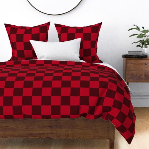 Medium // Checkerboard in Red and Dark Brown