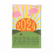 2024 Sunrise On the Hills Calendar Tea Towel