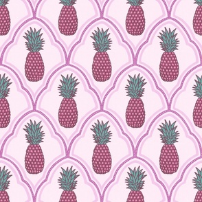 Vintage Pineapple - Pink (Small Scale)